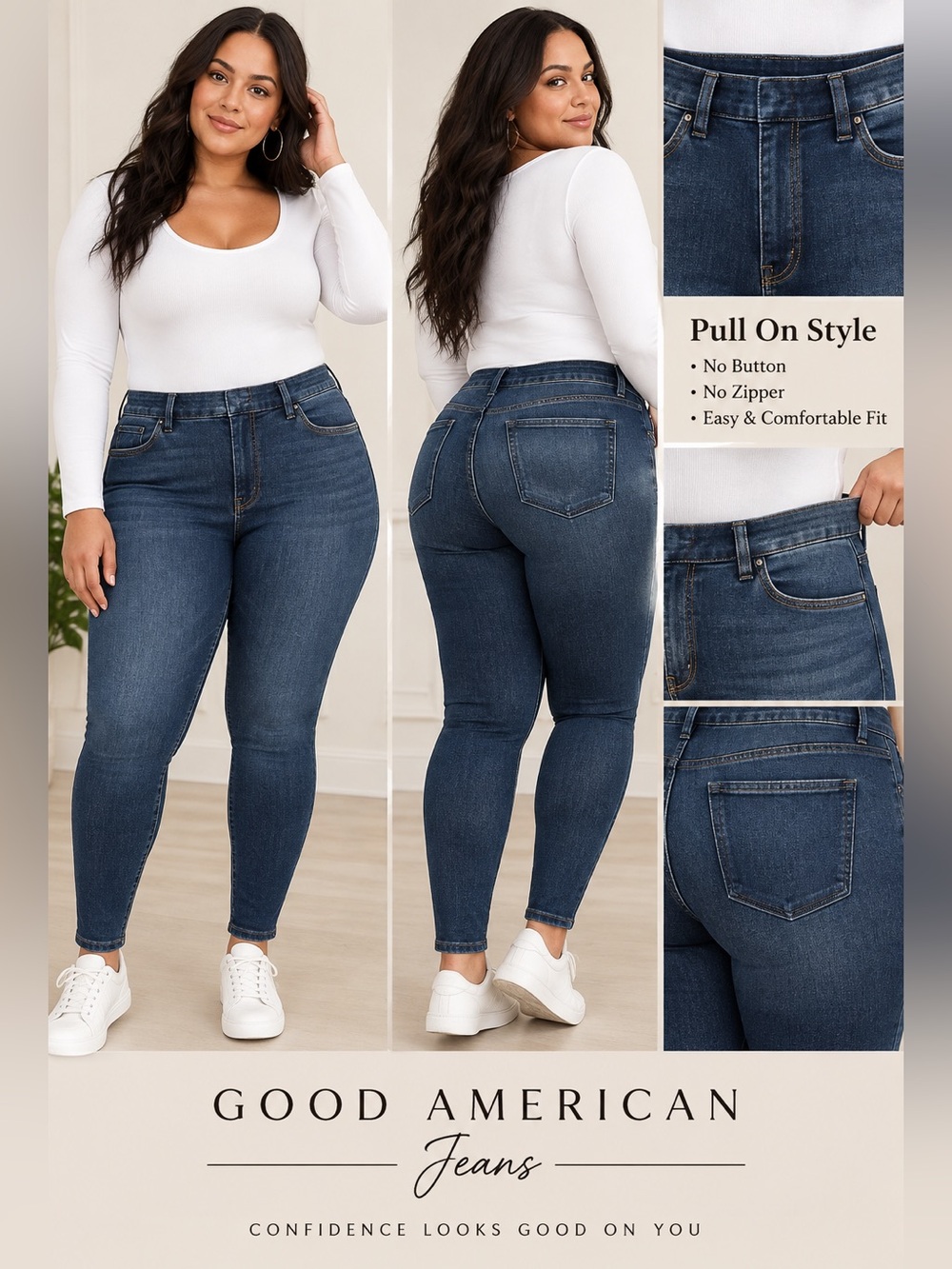 Good American Good Legs Jeans Womens 3XL High Rise Skinny Pull